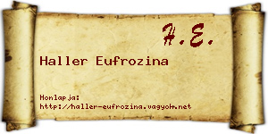 Haller Eufrozina névjegykártya